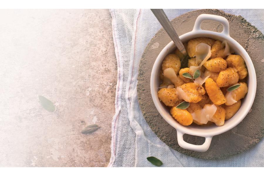 Gnocchetti di zucca mantovana con salvia e Castelmagno Dop