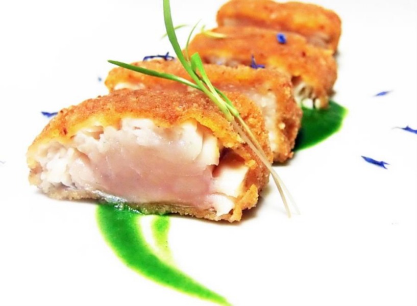 Milanese di ricciola al fiordaliso