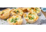 Mini quiche con provolone e fiori di zucca freschialt