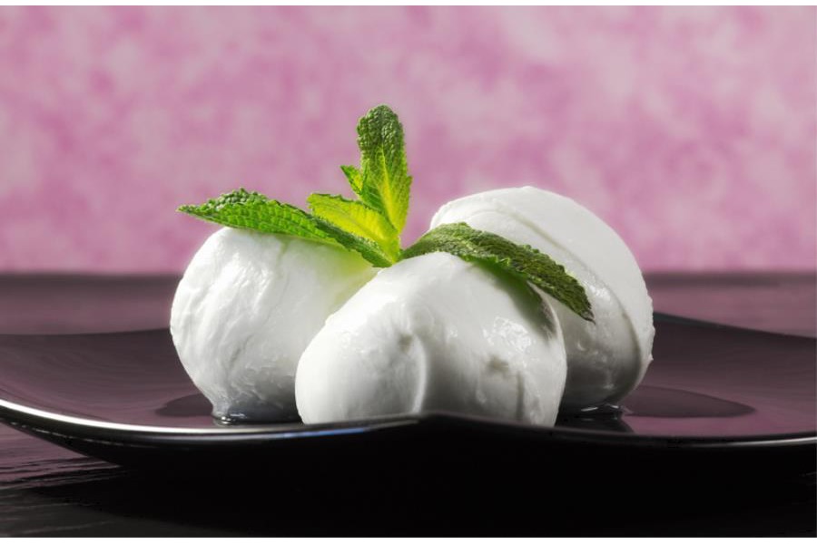 Mozzarella di bufala con contorno di verdure