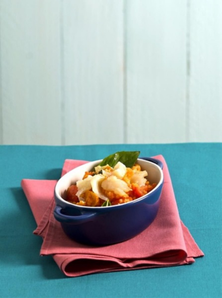 Pappa al pomodoro con stoccafisso di Norvegia e scaglie di Pecorino Romano