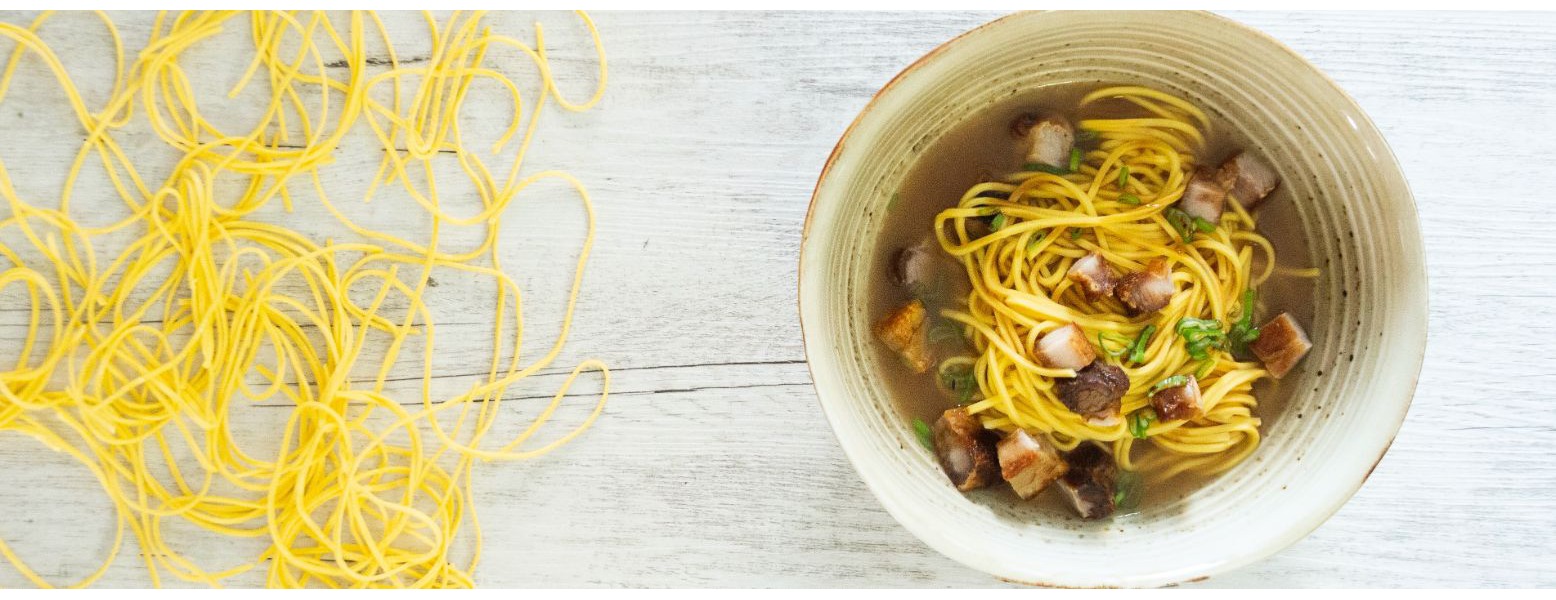 Ramen all'italiana con pancetta