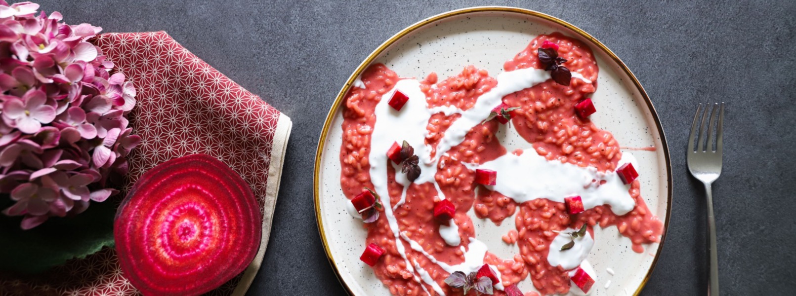 Risotto alla barbabietola e caprino