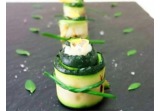 Sushi di zucchine con crema di risotto fumoalt