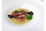 Zuppetta di fagioli cocco bianco di Spello con gamberetti di Nassaalt