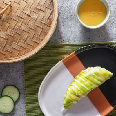 Filetti di sogliola al vapore con glassa di caprino, pompelmo ed erbe aromatichealt