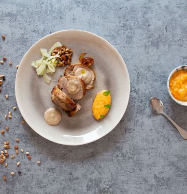 Filetto di maiale, salsa di cachi e finocchioalt
