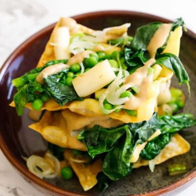 Lasagne vegan con zafferano e verdure primaverilialt