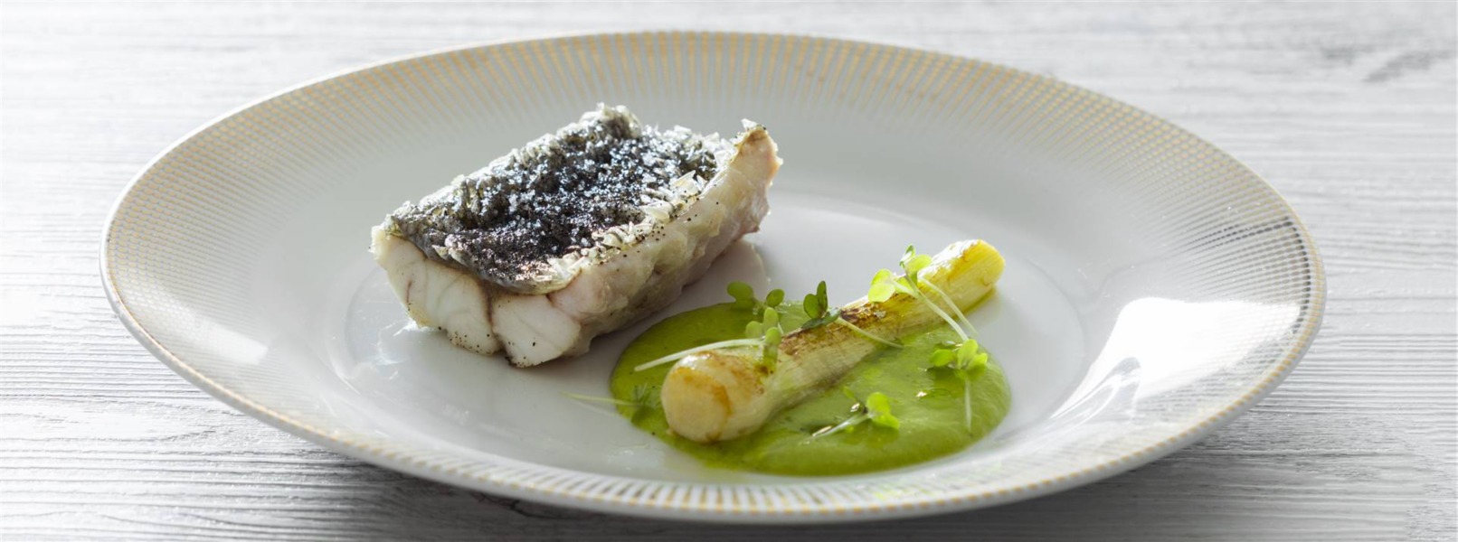 Filetto di ombrina con cipollotti e friggitelli