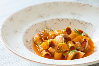 Pasta risottata con la zuppa di pescealt