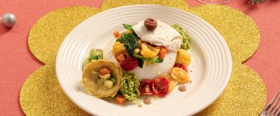 Mozzarella di bufala con contorno di verdurealt