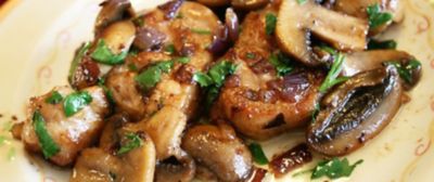 Animelle di vitellino da latte porcini e champignon con burro acidoalt