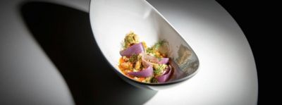Cous cous all'anice stellato con pepite di granchioalt