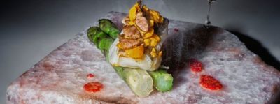 Piramide di asparagi con nasello e agnelloalt