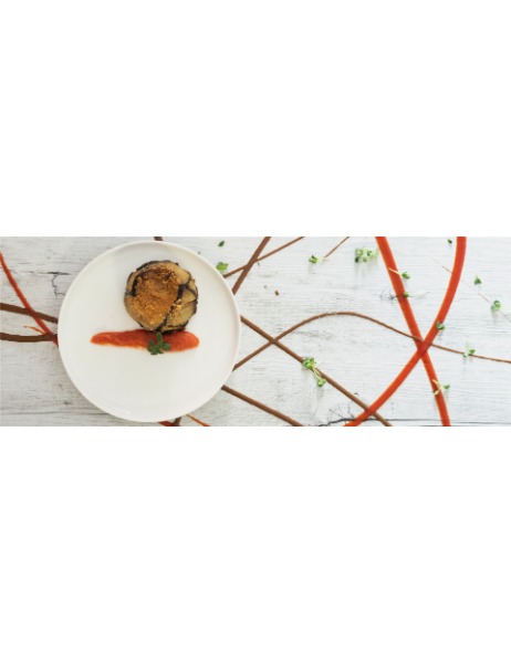 Tortino di melanzane ripieno di patate e formaggio