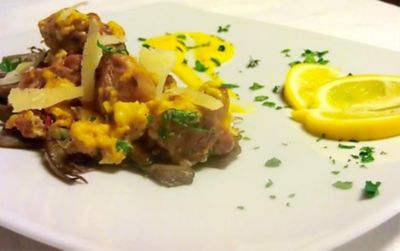 Agnello alla carbonara al profumo di cedroalt