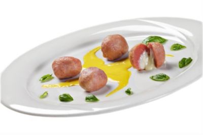 Bon bon alla cardinale ripieni alla dolcezza di asiagoalt