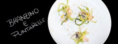 Branzino con puntarelle e aceto di melealt