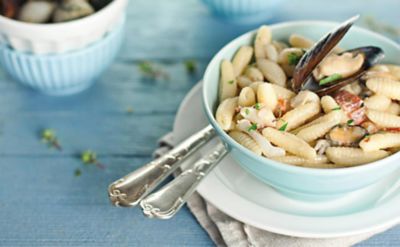 Carbonara di mare con malloreddus sardialt