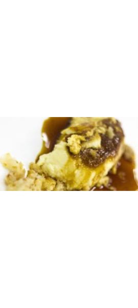 Creme caramel aromatico con crumble al latte