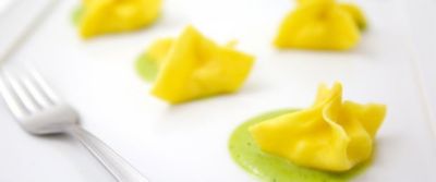 Fagottini di taleggio Dop e maionese di broccolettialt