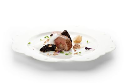 Filetto di vitello rosa cotto a bassa temperatura con carciofi croccanti e ketchupalt