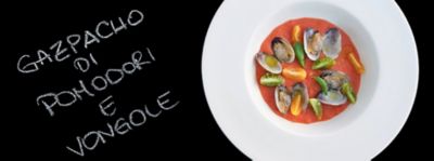 Gazpacho di pomodori datterini e vongolealt