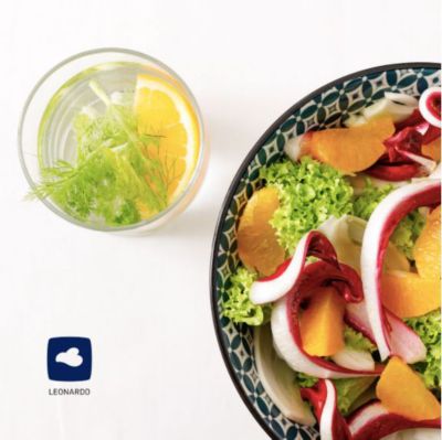 Insalata sfiziosa light di radicchio tardivo con arancia, finocchi e lattugaalt