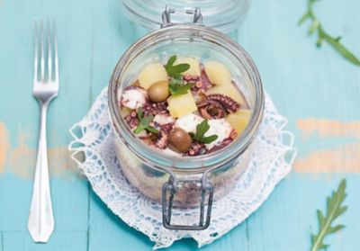 Insalata tiepida di polpo con olive taggiaschealt