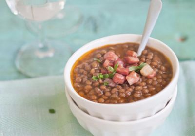 Lenticchie tiepide di Colfiorito con pancetta croccantealt