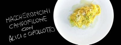 Maccheroncini di Campofilone, filetti di alici e cipollotti freschialt