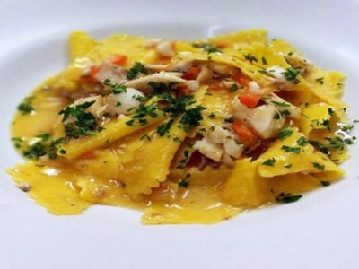 Maltagliati all'acqua di pazza di scorfano e orataalt