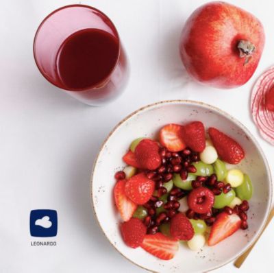 Macedonia detox e succo di melogranoalt