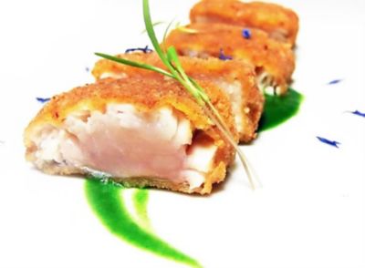 Milanese di ricciola al fiordalisoalt