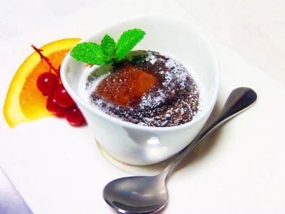 Mug Cake di farina di Carruba con cuore di arancia amara alt