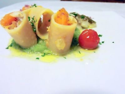 Paccheri con accio e baccalàalt
