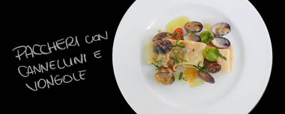 Paccheri di Gragnano con fagioli cannellini e vongolealt