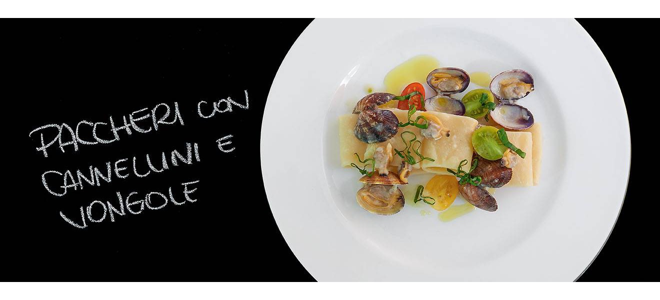 Paccheri di Gragnano con fagioli cannellini e vongole
