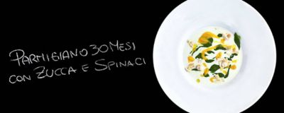 Crema di Parmigiano 30 mesi, zucca e spinacialt