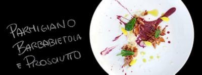 Crema di Parmigiano con barbabietola e prosciutto crudoalt