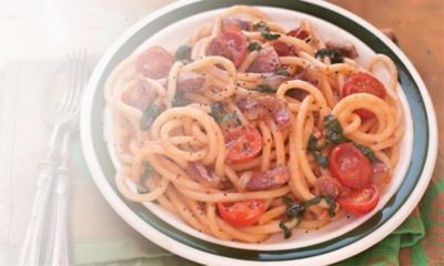 Pici senesi alla pescatora con triglia scarola e pomodorinialt