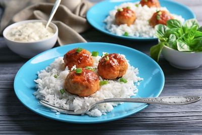 Polpette al sugo con riso in biancoalt