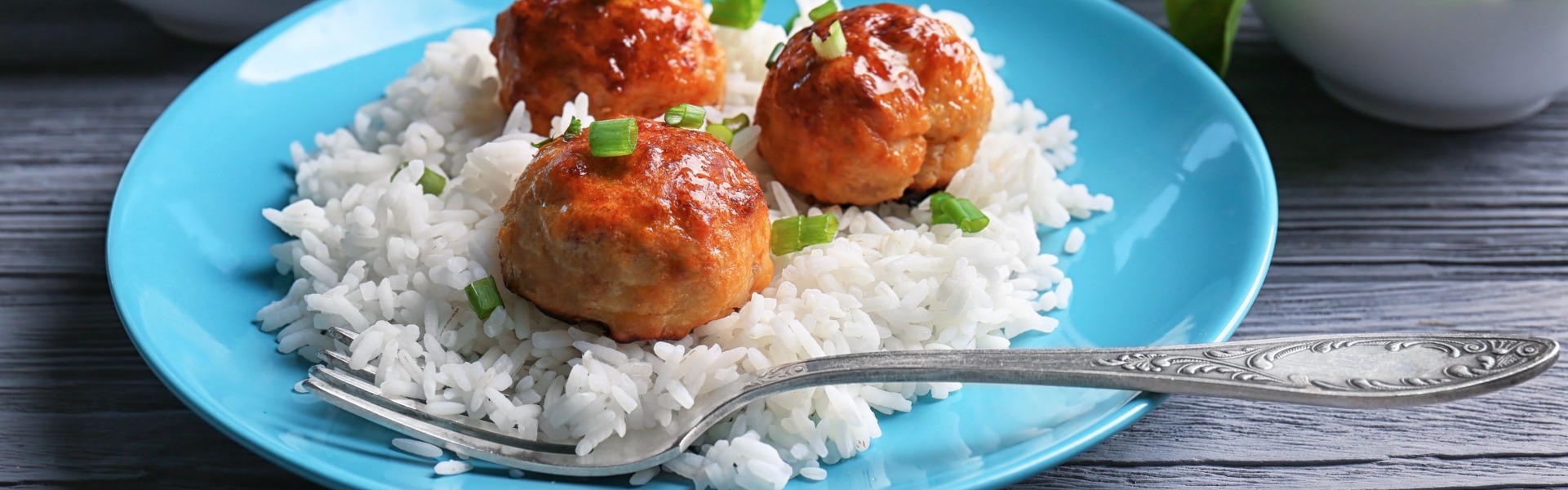 polpette al sugo con riso in bianco