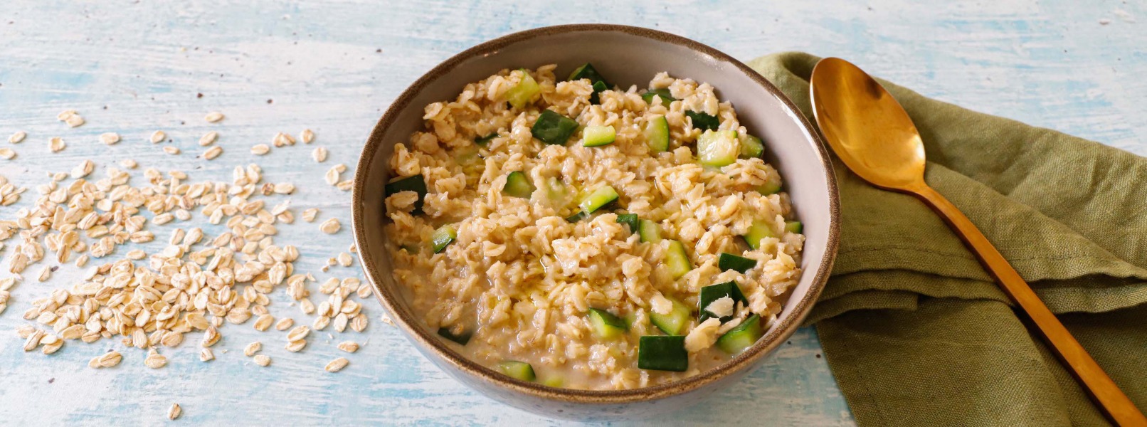 Porridge fit  salato con Zucchine e parmigiano
