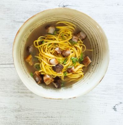 Ramen all'italiana con pancettaalt