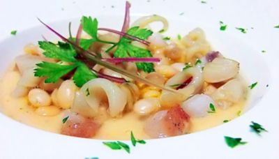 Riccioli di calamari con sedano rosso di Orbassano alt