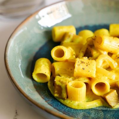 Carbonara vegana con seitanalt