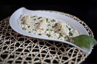 Risotto al limone, pesto e scampi di Santa Margherita Ligurealt