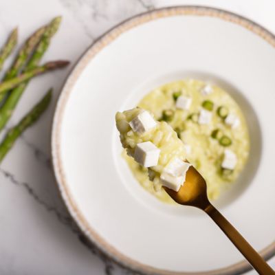 Risotto con asparagi e caprinoalt