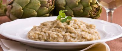 Risotto alla crema di Parmigiano Reggiano D.O.P. e carciofi stufatialt